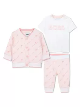 BOSS Kidswear спортивный костюм с логотипом, розовый