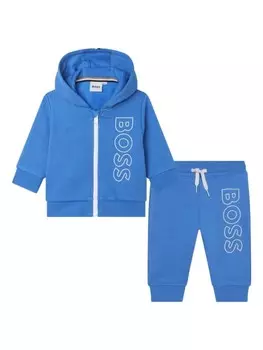 BOSS Kidswear спортивный костюм с тисненым логотипом, синий