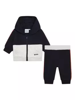 BOSS Kidswear спортивный костюм с вышитым логотипом, синий
