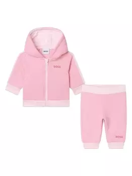 BOSS Kidswear спортивный костюм с вышитым логотипом, розовый