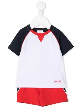 BOSS Kidswear спортивный костюм в стиле колор-блок, белый
