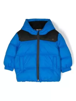 BOSS Kidswear стеганая куртка с капюшоном, синий
