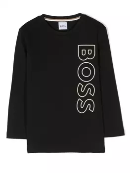 BOSS Kidswear толстовка с логотипом, черный