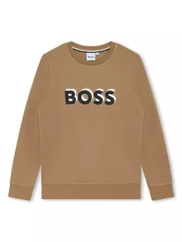 BOSS Kidswear толстовка с логотипом, нейтральный цвет