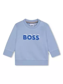 BOSS Kidswear толстовка с логотипом, синий