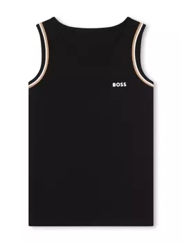 BOSS Kidswear топ из джерси с логотипом, черный