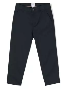 BOSS Kidswear твиловые брюки прямого кроя, синий