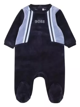 BOSS Kidswear вышитый логотип babygrow, синий