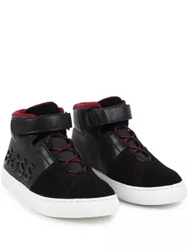 BOSS Kidswear высокие кроссовки с логотипом, черный