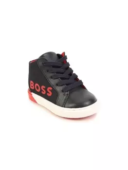 BOSS Kidswear высокие кроссовки с логотипом, синий