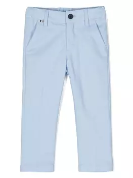 BOSS Kidswear зауженные брюки с жаккардовым узором, синий