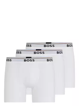 BOSS комплект из трех боксеров с логотипом, белый
