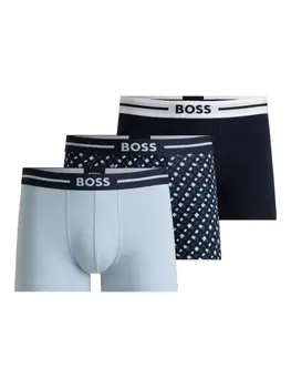 BOSS комплект из трех боксеров с логотипом, синий