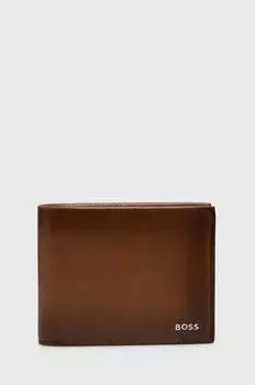 BOSS кожаный кошелек Boss, коричневый