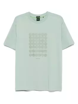 BOSS logo-print Футболка, зеленый