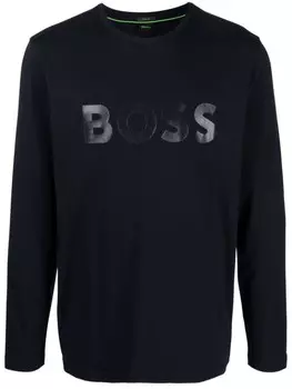BOSS лонгслив с логотипом, синий