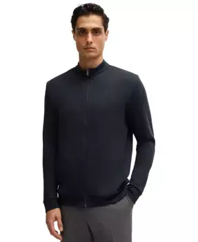 Босс Мужская хлопковая толстовка на молнии Hugo Boss, синий