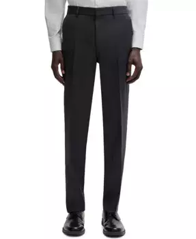 BOSS Мужские классические брюки из чистой шерсти Regular-Fit Hugo Boss, синий