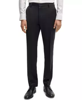 BOSS Мужские классические брюки из чистой шерсти Regular-Fit Hugo Boss, черный