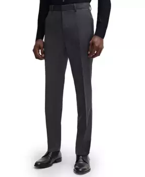 BOSS Мужские классические брюки из чистой шерсти Regular-Fit Hugo Boss, серый