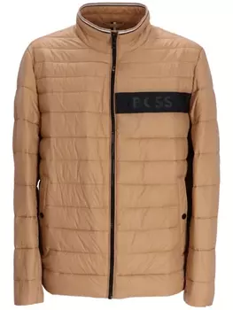 BOSS непромокаемый пуховик с логотипом, коричневый
