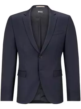BOSS однобортный пиджак из вирджинской шерсти, синий