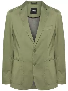 BOSS однобортный пиджак, зеленый