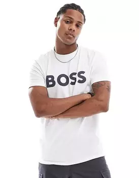 BOSS Orange – Thinking – Белая футболка с логотипом