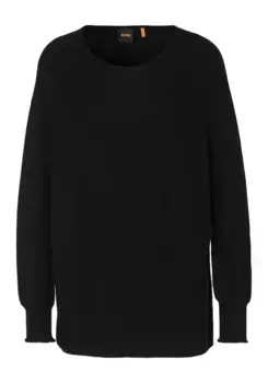 BOSS ORANGE вязаный свитер "C_Falandina", с широкими рукавами, черный