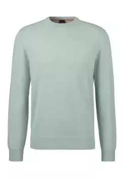 BOSS ORANGE вязаный свитер "Кановано" с круглым вырезом, бирюзовый