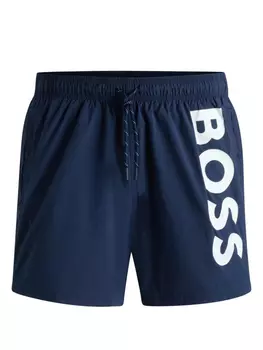 BOSS плавки-шорты с логотипом, синий