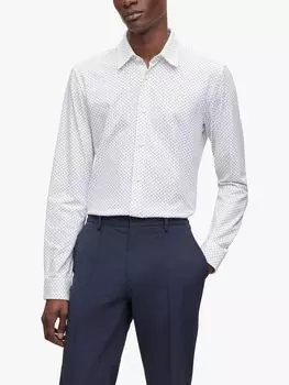 BOSS Roan Kent Рубашка в горошек, белая