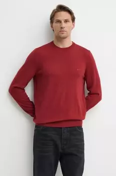 BOSS шерстяной свитер, гранатовый