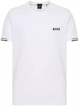 BOSS спортивная футболка из ткани пике, белый