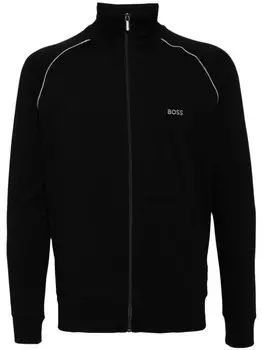BOSS спортивная куртка с вышитым логотипом, черный
