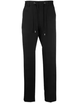 BOSS строгие брюки с кулиской, черный