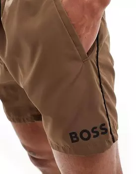 BOSS Swimwear – Starfish – Коричневые шорты для плавания