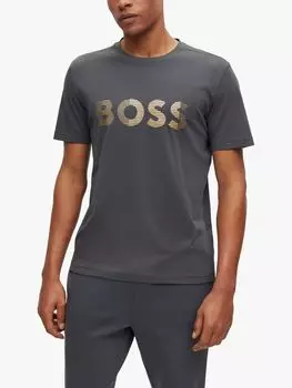 BOSS Tee 027 Футболка с логотипом, темно-серая