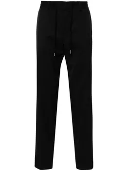 BOSS зауженные брюки с кулиской, черный