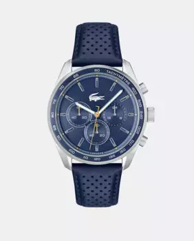 Бостон 2011344 Синие кожаные мужские часы с хронографом Lacoste Watches, синий