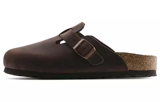 Бостонские кожаные сабо Birkenstock, коричневый