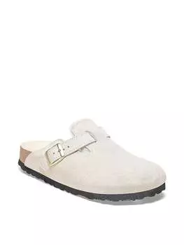 Бостонские овчинные сабо Birkenstock, белый