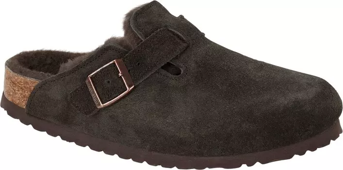 Бостонские сабо из овчины — женские Birkenstock, коричневый
