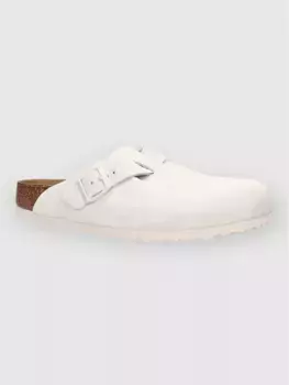 Бостонские замшевые кожаные сандалии Birkenstock, белый