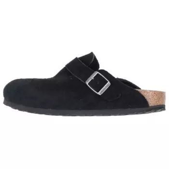 Сандалии-клоги Birkenstock Boston Suede Leather, черный