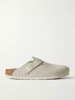 Бостонские замшевые сабо Birkenstock, белый