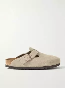 Бостонские замшевые сабо Birkenstock, серо-коричневый