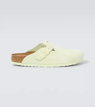Бостонские замшевые сабо Birkenstock, зеленый