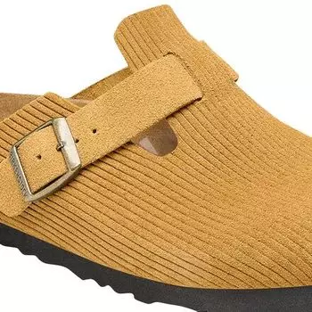 Бостонские замшевые сабо мужские Birkenstock, цвет Corduroy Cork Brown Suede