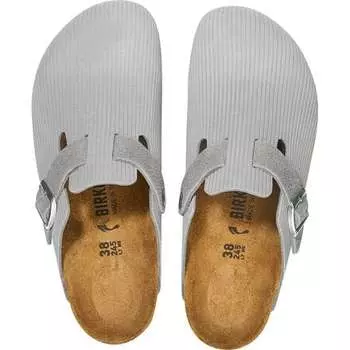 Бостонские замшевые сабо мужские Birkenstock, цвет Corduroy Stone Coin Suede
